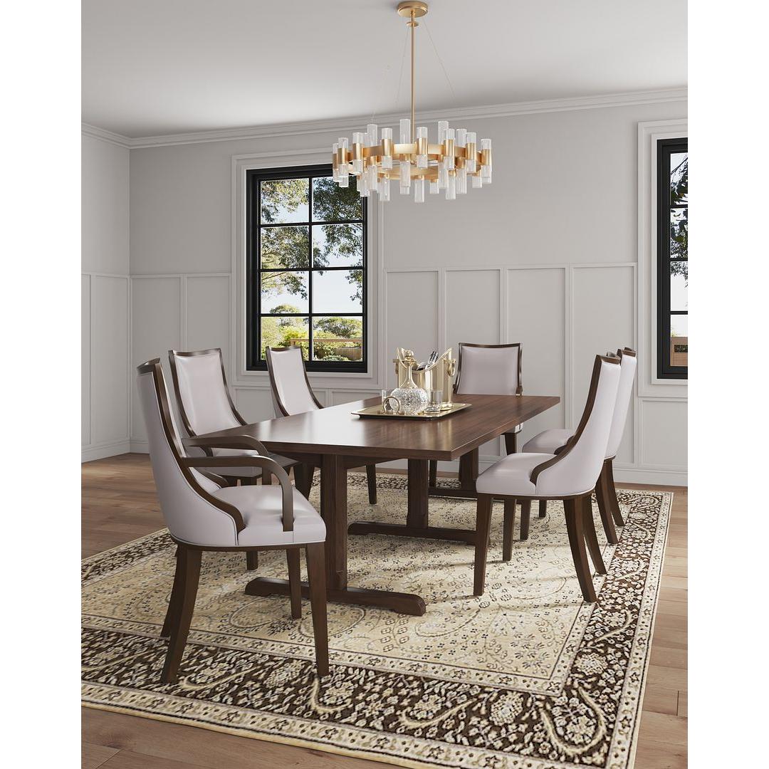 Manhattan Comfort Grand Light Gray Faux Leather Dining Chairs In A Set Of 2