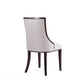 Manhattan Comfort Grand Light Gray Faux Leather Dining Chairs In A Set Of 2