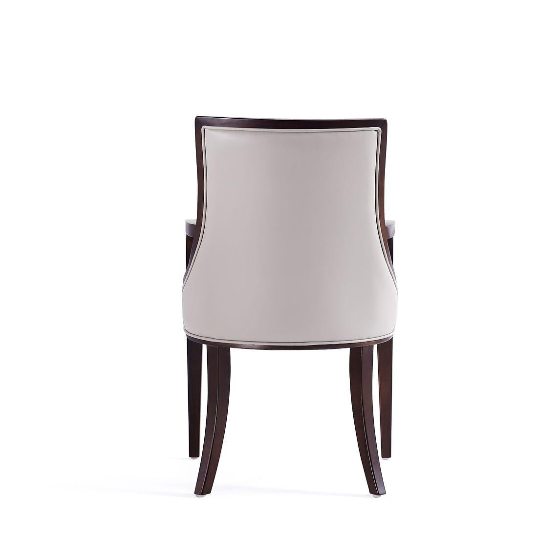 Manhattan Comfort Grand Light Gray Faux Leather Dining Chairs In A Set Of 2