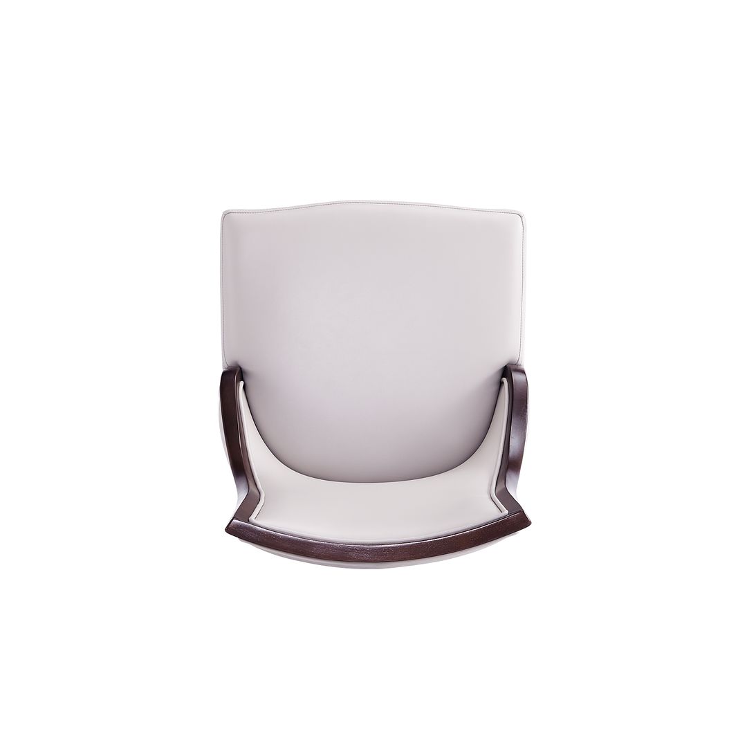 Manhattan Comfort Grand Light Gray Faux Leather Dining Chairs In A Set Of 2