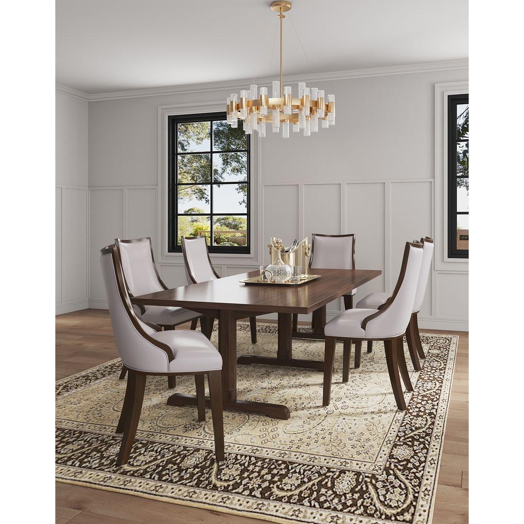 Manhattan Comfort Grand Light Gray Faux Leather Dining Chairs In A Set Of 4