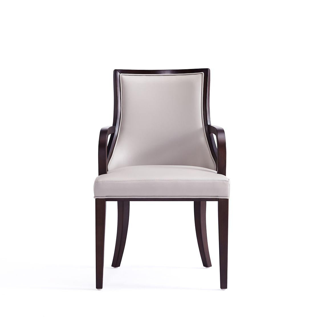 Manhattan Comfort Grand Light Gray Faux Leather Dining Chairs In A Set Of 6
