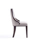 Manhattan Comfort Grand Light Gray Faux Leather Dining Chairs In A Set Of 6