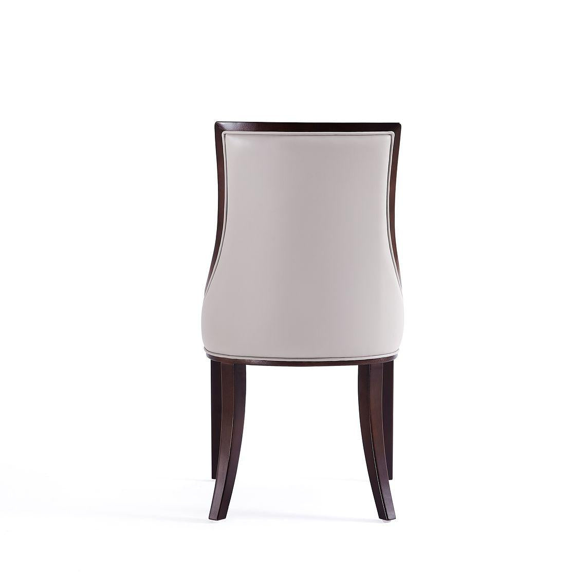 Manhattan Comfort Grand Light Gray Faux Leather Dining Chairs In A Set Of 6