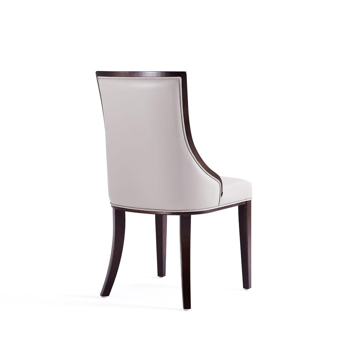 Manhattan Comfort Grand Light Gray Faux Leather Dining Chairs In A Set Of 6