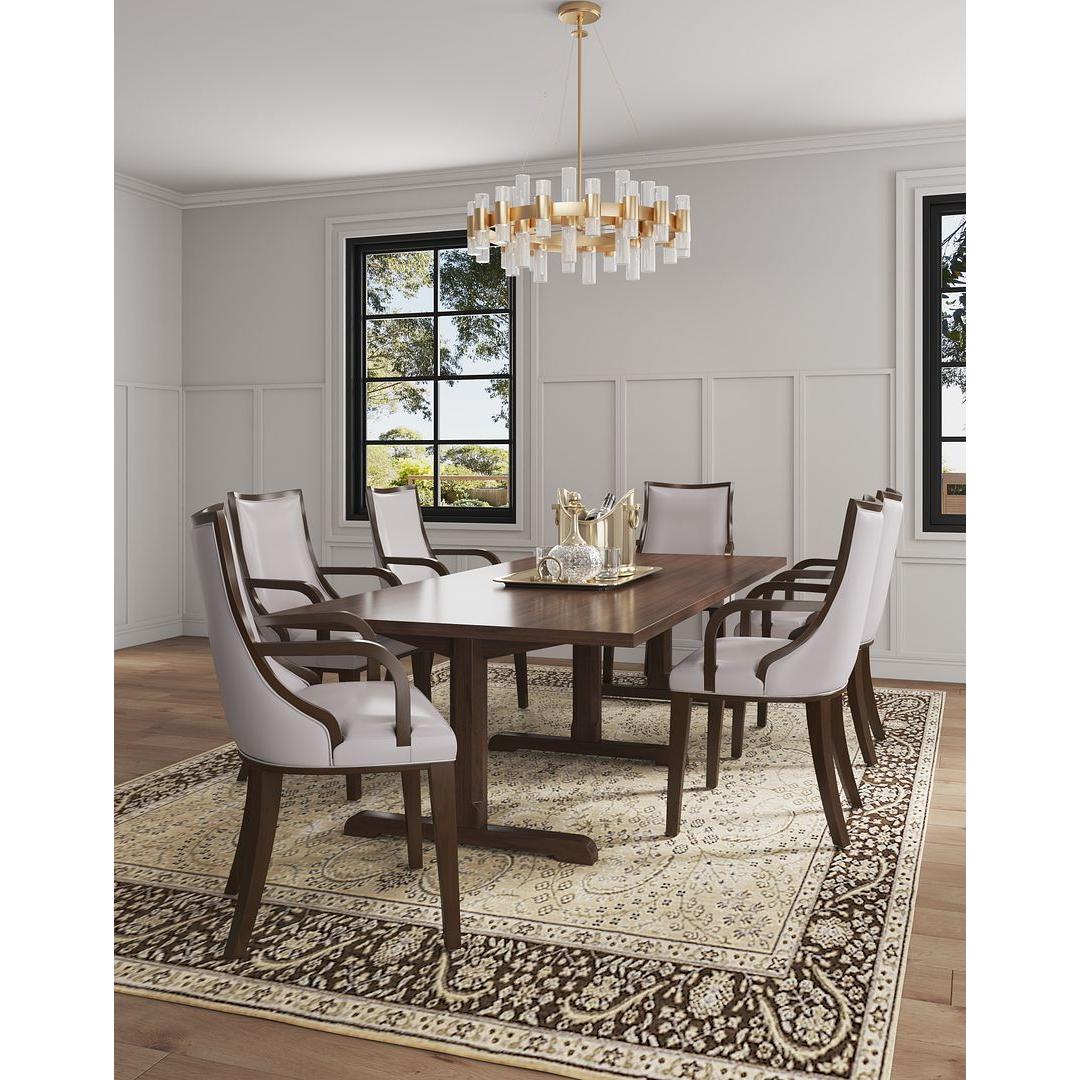 Manhattan Comfort Grand Light Gray Faux Leather Dining Chairs In A Set Of 8