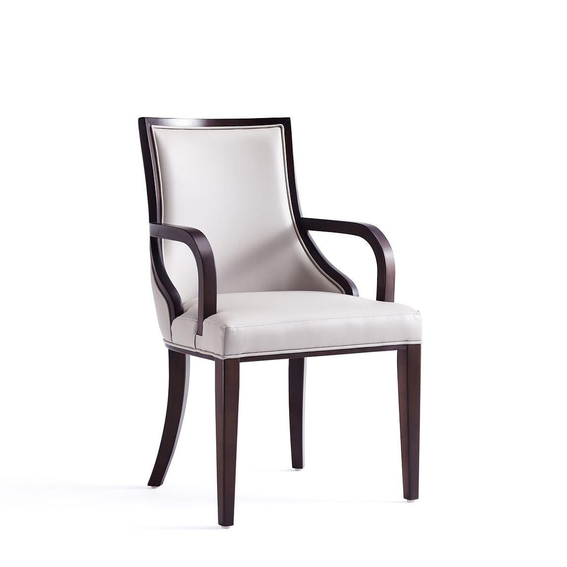 Manhattan Comfort Grand Light Gray Faux Leather Dining Chairs In A Set Of 8