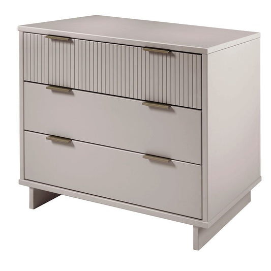 Manhattan Comfort Granville 38" Modern Standard Dresser With 3 Drawers In Light Gray