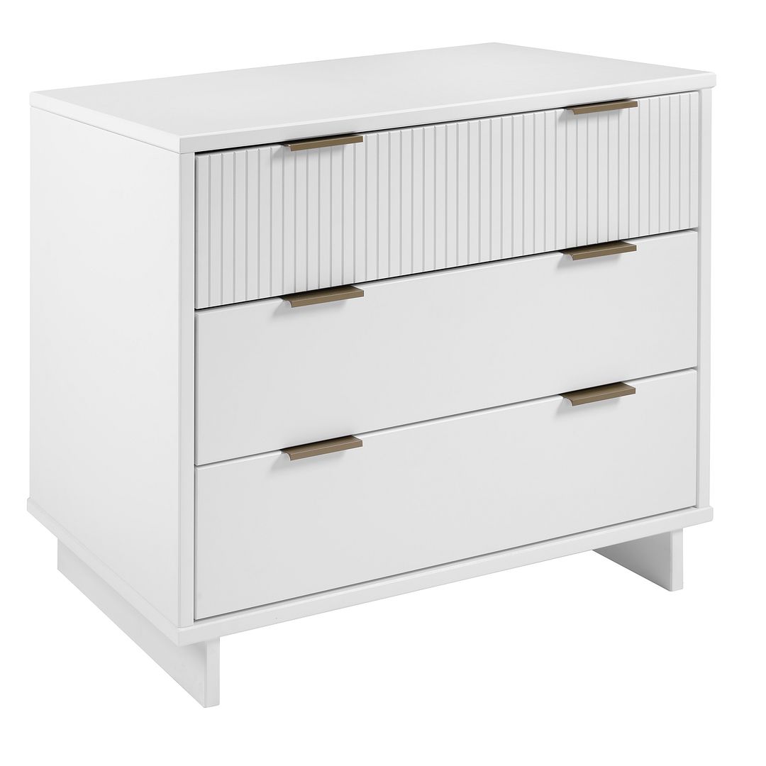 Manhattan Comfort Granville 38" Modern Standard Dresser With 3 Drawers In White