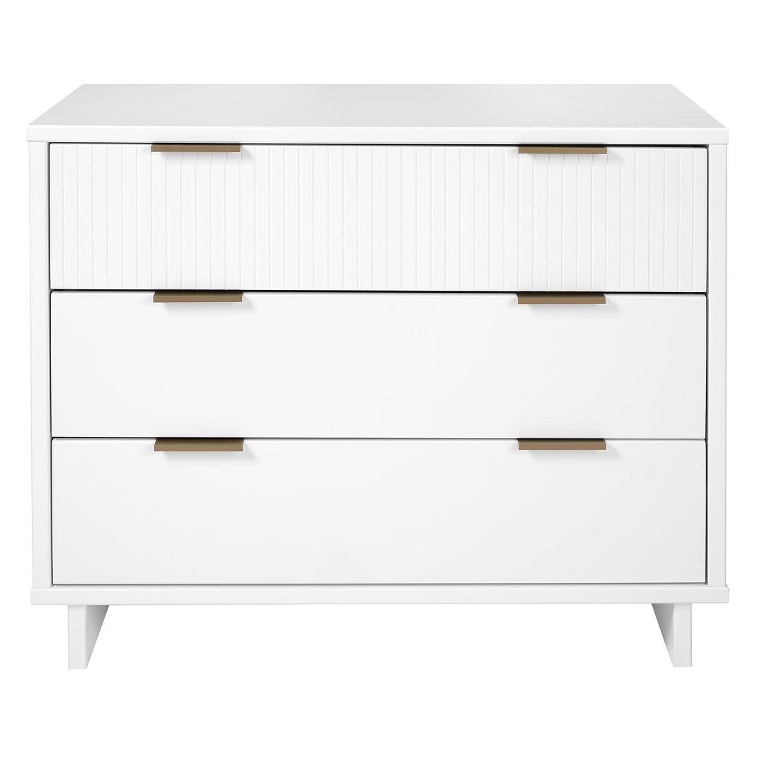 Manhattan Comfort Granville 38" Modern Standard Dresser With 3 Drawers In White