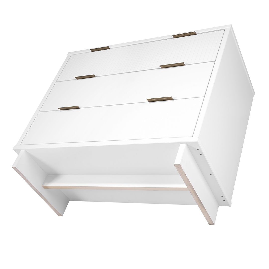 Manhattan Comfort Granville 38" Modern Standard Dresser With 3 Drawers In White