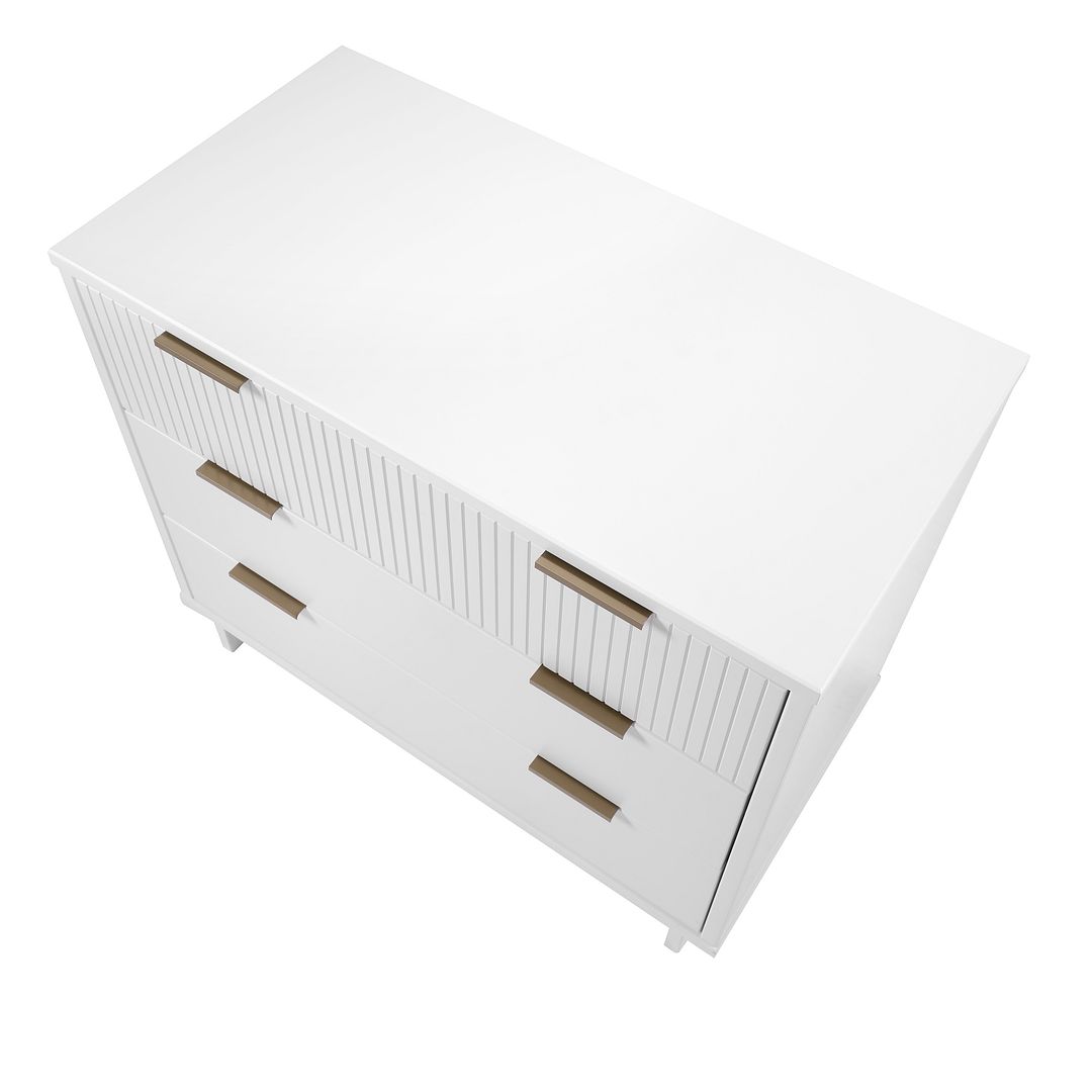 Manhattan Comfort Granville 38" Modern Standard Dresser With 3 Drawers In White