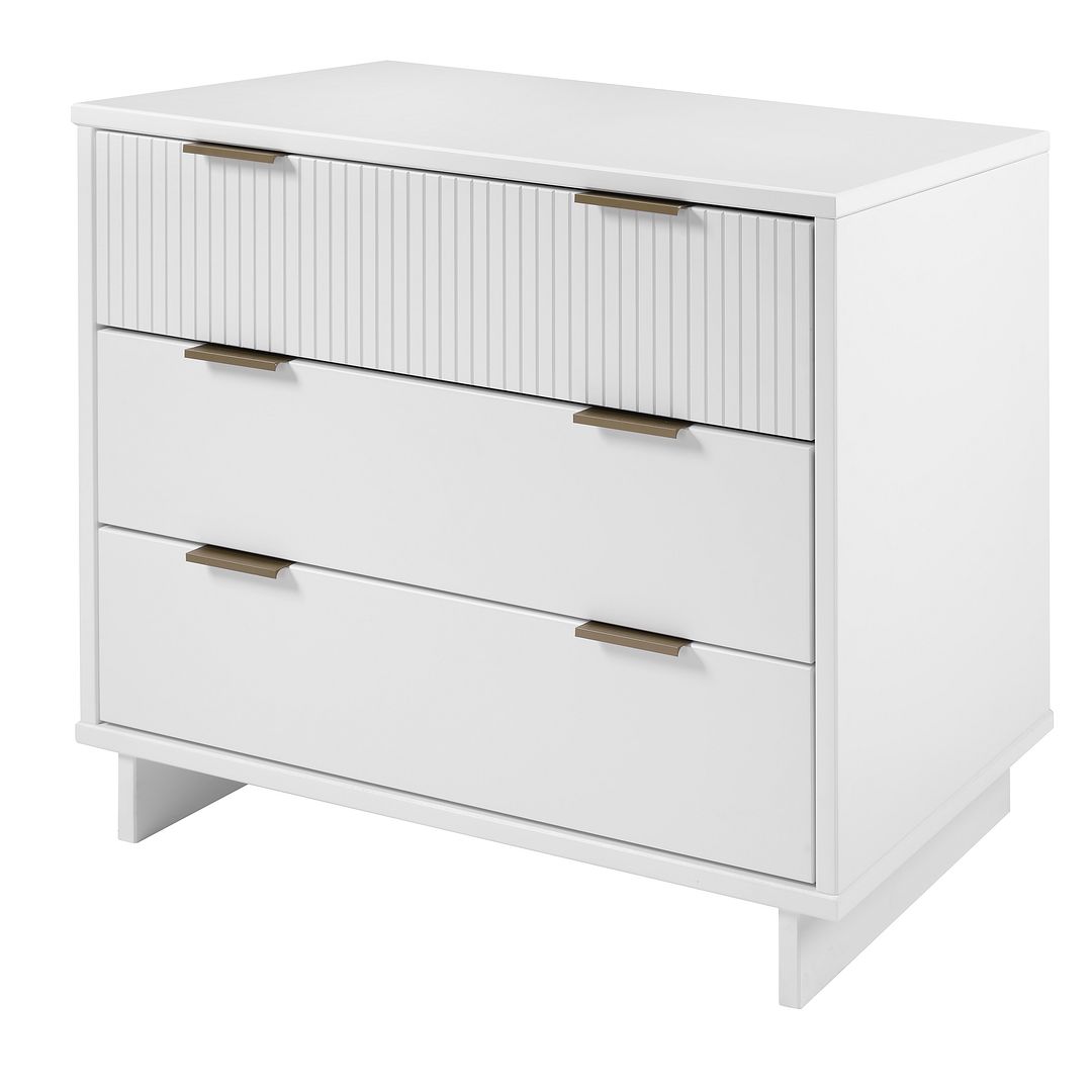 Manhattan Comfort Granville 38" Modern Standard Dresser With 3 Drawers In White