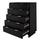 Manhattan Comfort Granville 45" Modern Tall Dresser With 5 Drawers In Black