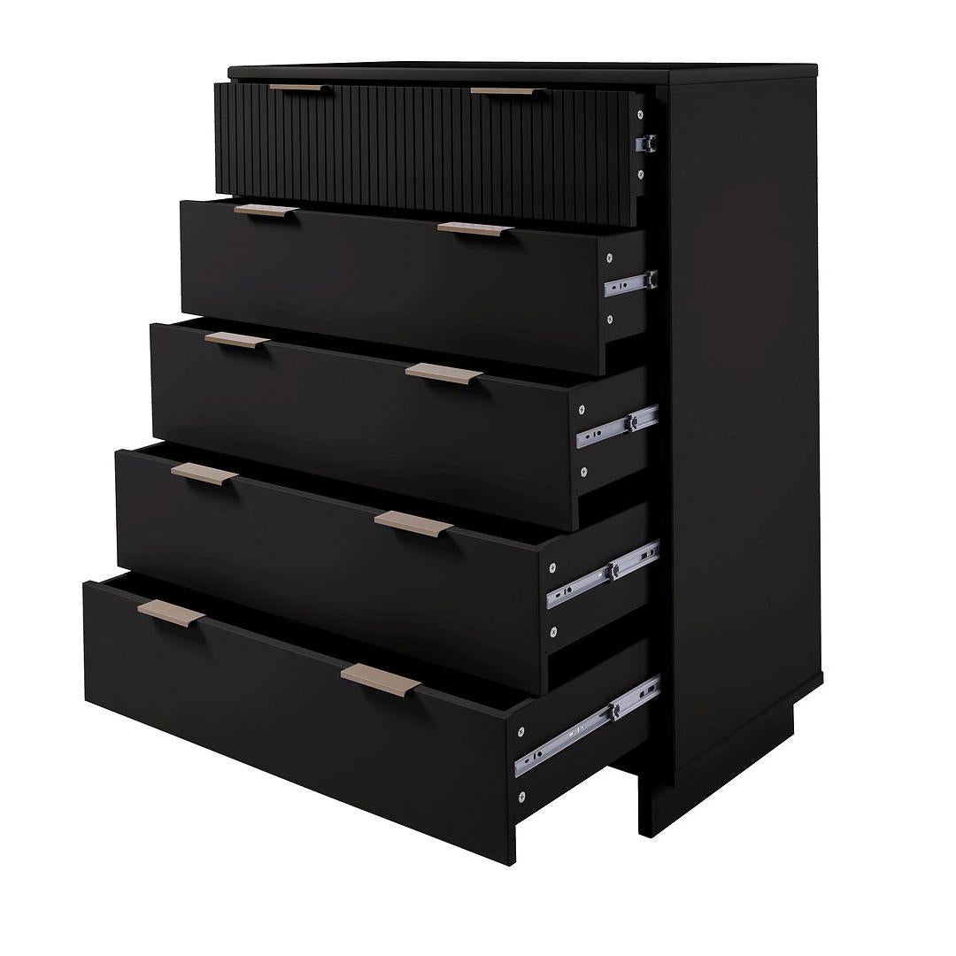 Manhattan Comfort Granville 45" Modern Tall Dresser With 5 Drawers In Kitchen Oasis Manhattan Comfort Granville 45" Modern Tall Dresser With 5 Drawers In Kitchen Oasis