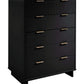 Manhattan Comfort Granville 45" Modern Tall Dresser With 5 Drawers In Black