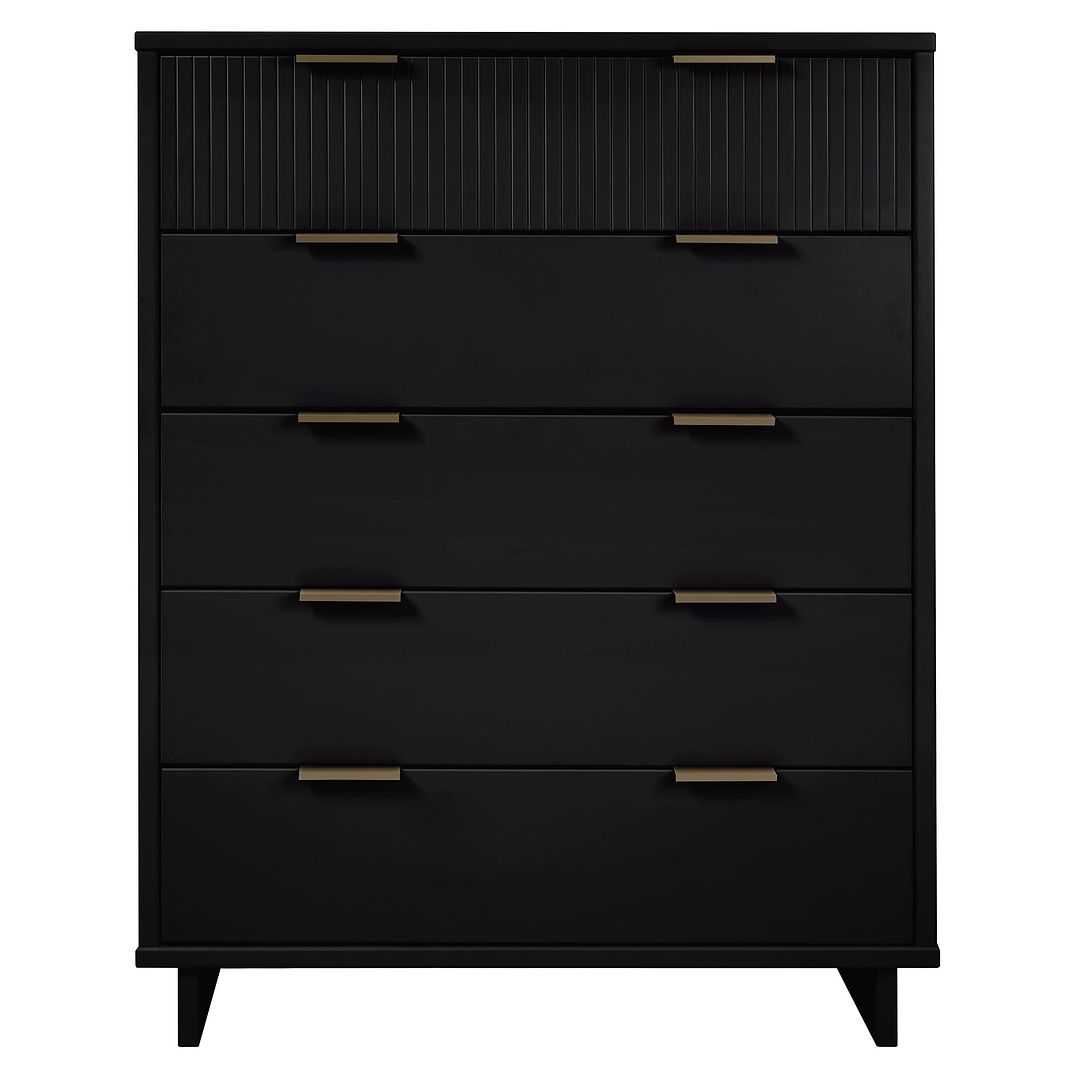 Manhattan Comfort Granville 45" Modern Tall Dresser With 5 Drawers In Black