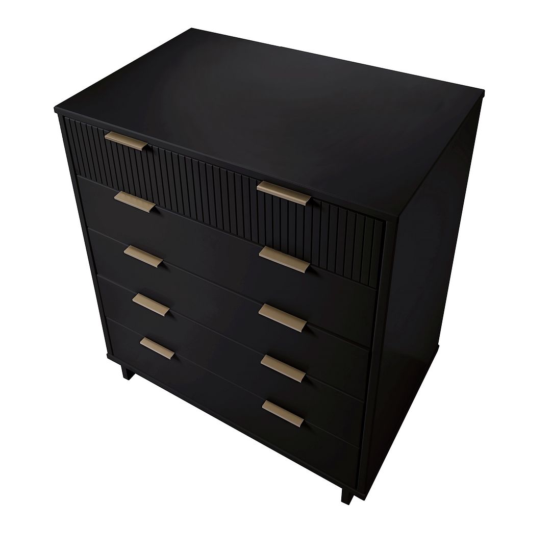 Manhattan Comfort Granville 45" Modern Tall Dresser With 5 Drawers In Black