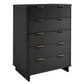 Manhattan Comfort Granville 45" Modern Tall Dresser With 5 Drawers In Dark Gray