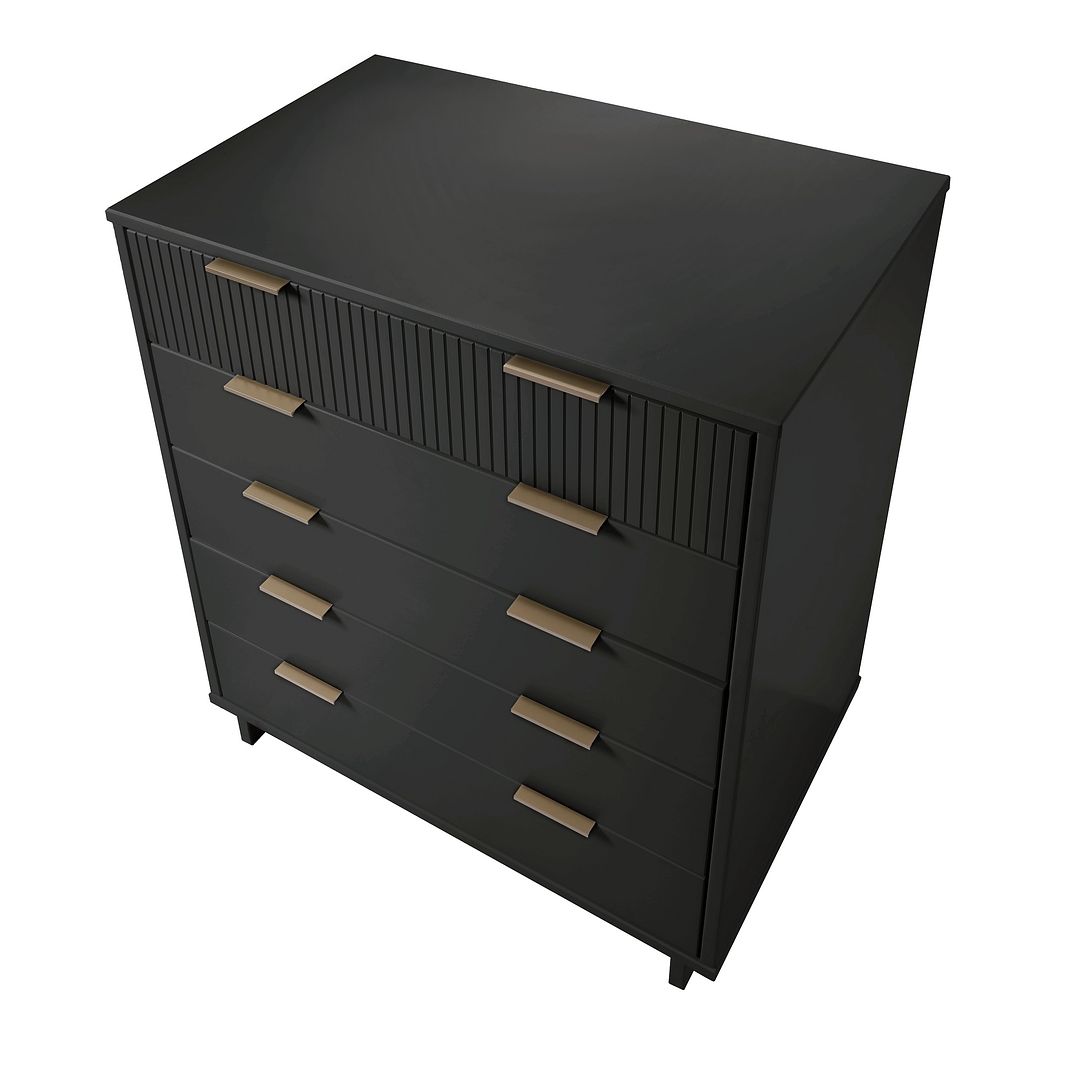 Manhattan Comfort Granville 45 Modern Tall Dresser With 5 Drawers In Dark Gray