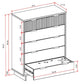 Manhattan Comfort Granville 45" Modern Tall Dresser With 5 Drawers In Dark Gray