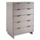 Manhattan Comfort Granville 45" Modern Tall Dresser With 5 Drawers In Light Gray