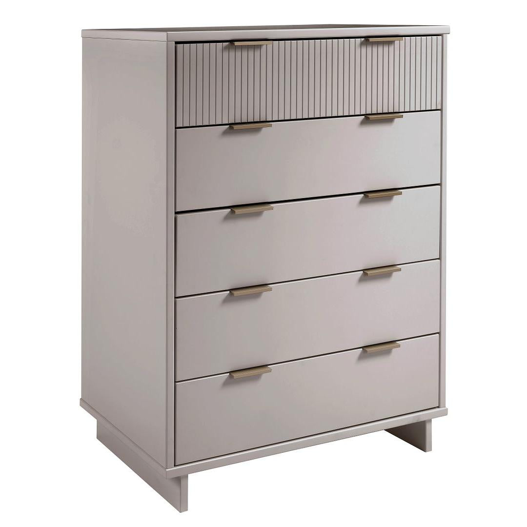 Manhattan Comfort Granville 45" Modern Tall Dresser With 5 Drawers In Light Gray