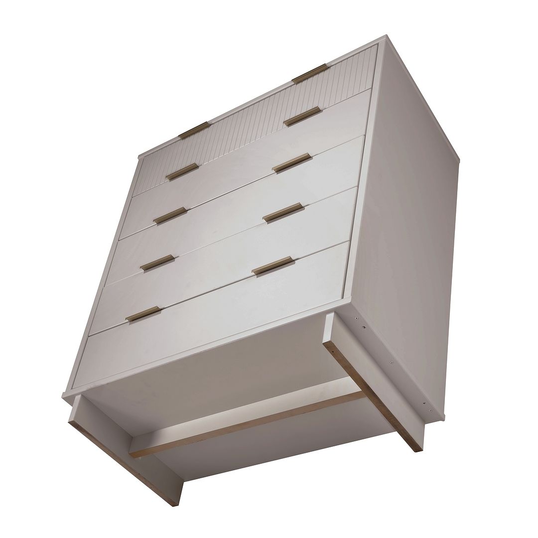 Manhattan Comfort Granville 45" Modern Tall Dresser With 5 Drawers In Light Gray