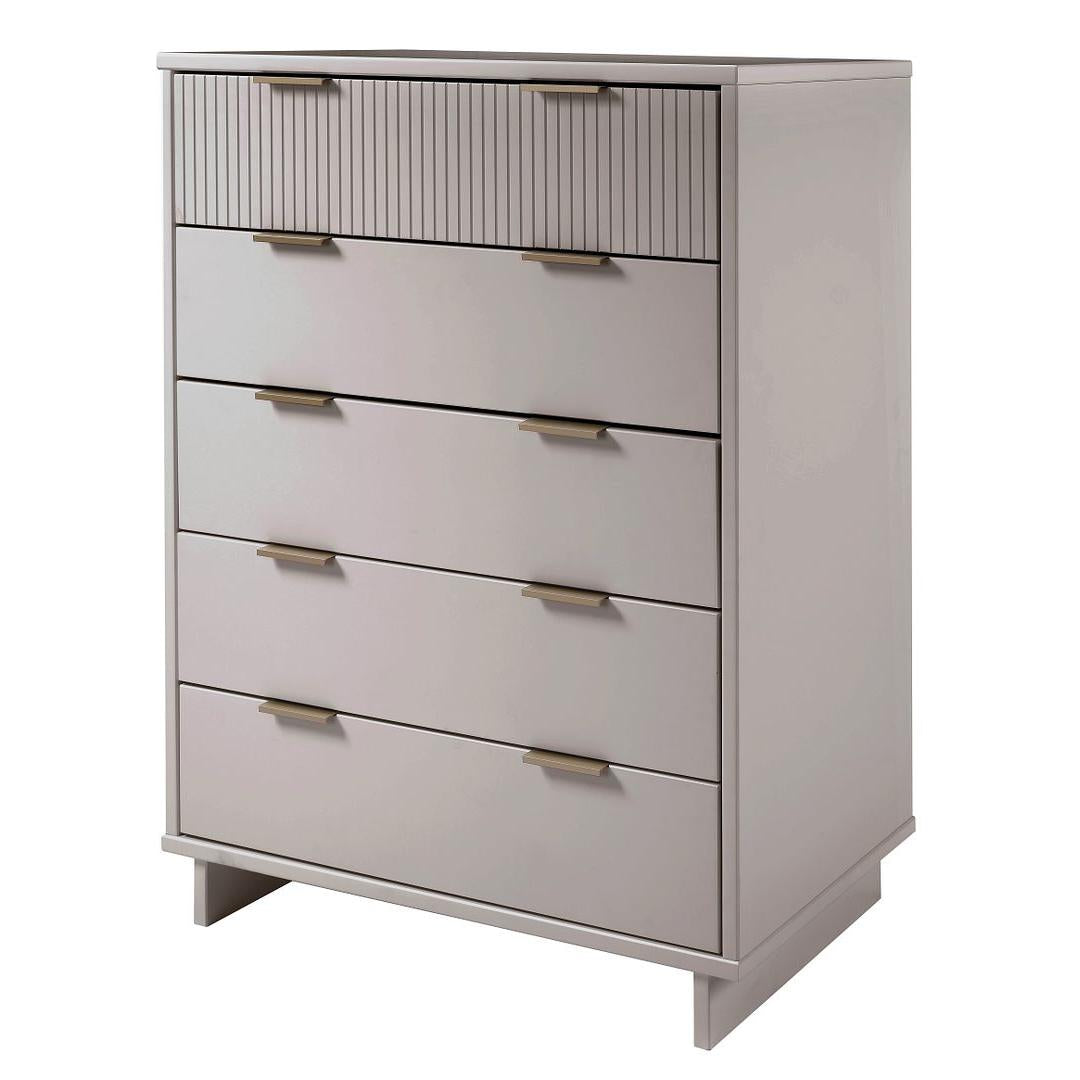 Manhattan Comfort Granville 45" Modern Tall Dresser With 5 Drawers In Light Gray