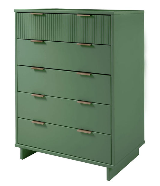 Manhattan Comfort Granville 45" Modern Tall Dresser With 5 Drawers In Sage Green