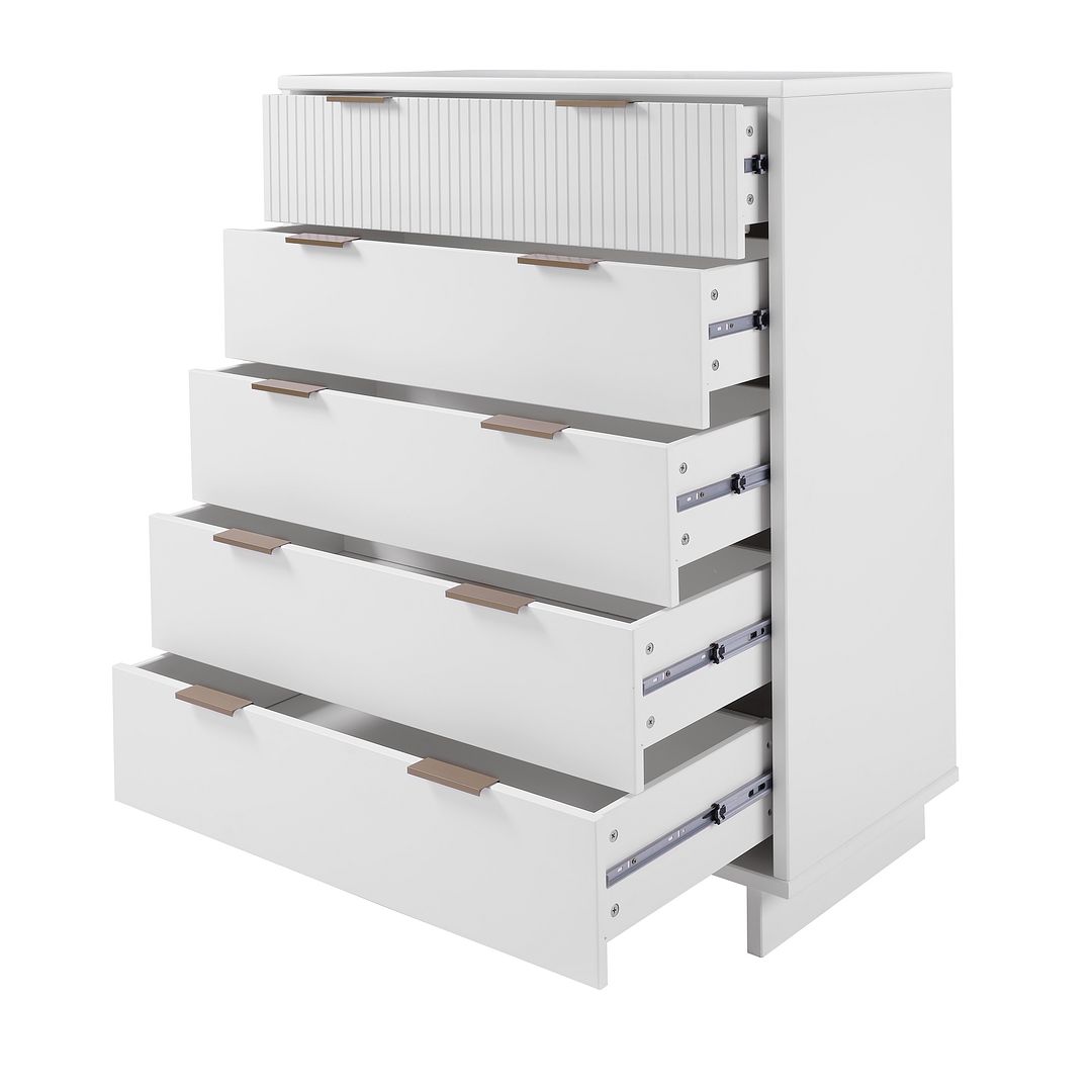 Manhattan Comfort Granville 45" Modern Tall Dresser With 5 Drawers In Kitchen Oasis Manhattan Comfort Granville 45" Modern Tall Dresser With 5 Drawers In Kitchen Oasis