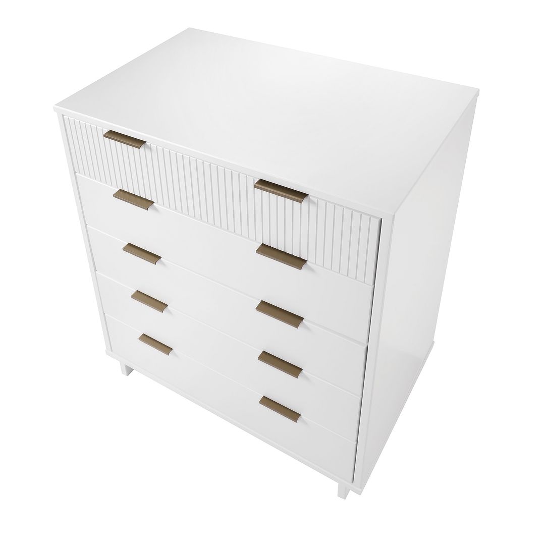 Manhattan Comfort Granville 45" Modern Tall Dresser With 5 Drawers In Kitchen Oasis Manhattan Comfort Granville 45" Modern Tall Dresser With 5 Drawers In Kitchen Oasis