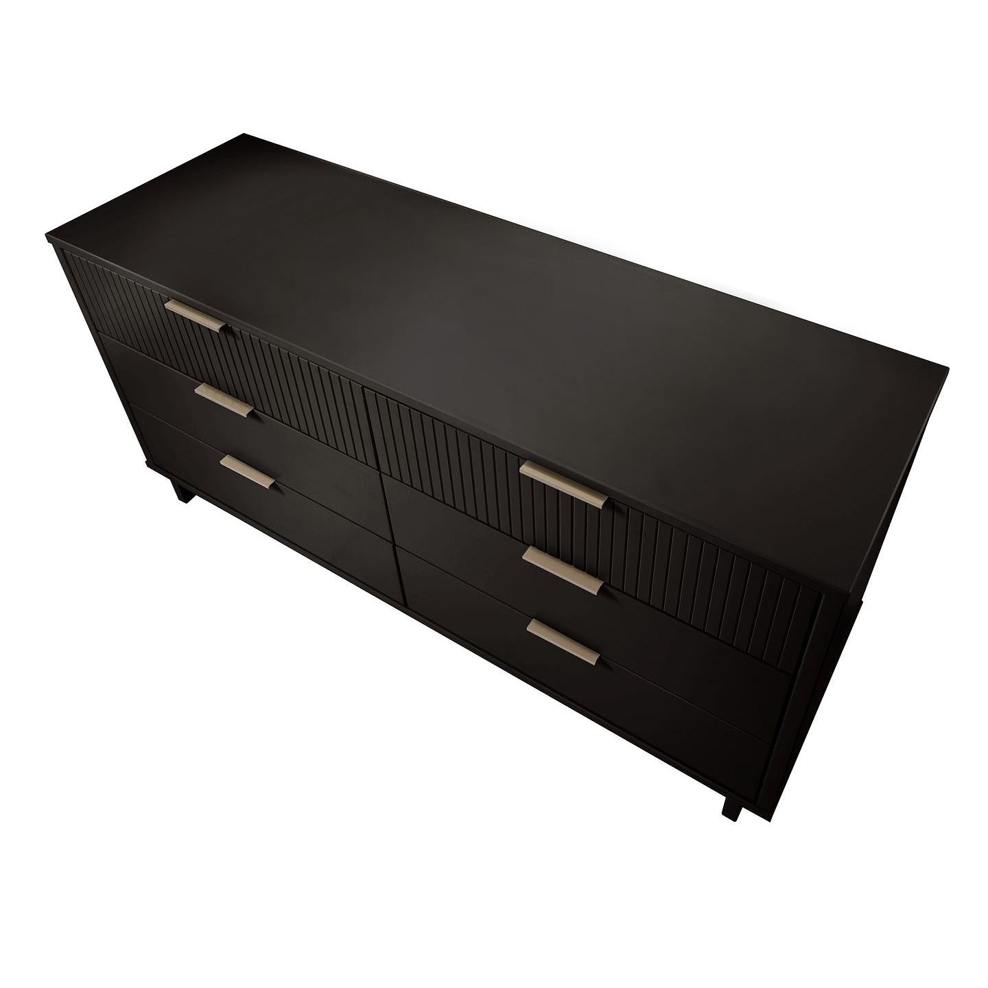 Manhattan Comfort Granville 55" Modern Double Wide Dresser With 6 Drawers In Black