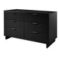 Manhattan Comfort Granville 55" Modern Double Wide Dresser With 6 Drawers In Black