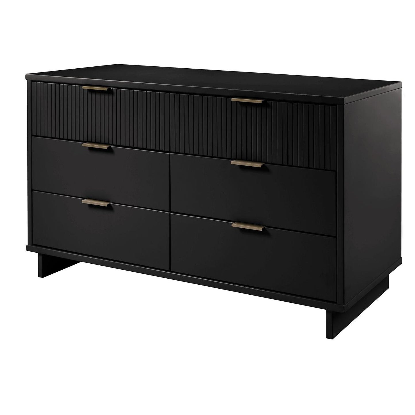 Manhattan Comfort Granville 55" Modern Double Wide Dresser With 6 Drawers In Black