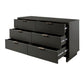 Manhattan Comfort Granville 55" Modern Double Wide Dresser With 6 Drawers In Dark Gray