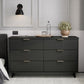 Manhattan Comfort Granville 55" Modern Double Wide Dresser With 6 Drawers In Dark Gray