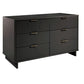 Manhattan Comfort Granville 55" Modern Double Wide Dresser With 6 Drawers In Dark Gray