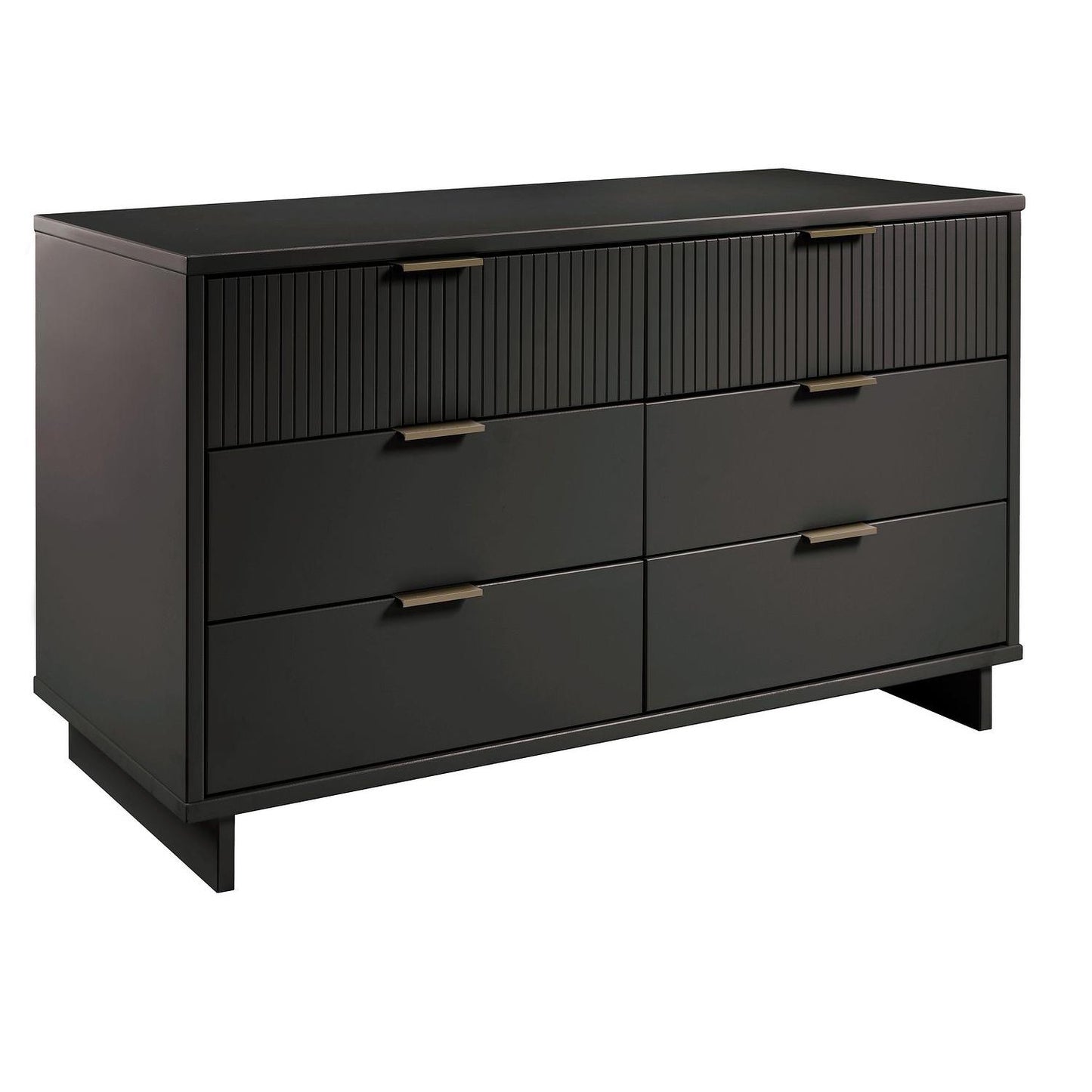 Manhattan Comfort Granville 55" Modern Double Wide Dresser With 6 Drawers In Dark Gray
