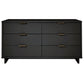 Manhattan Comfort Granville 55" Modern Double Wide Dresser With 6 Drawers In Dark Gray