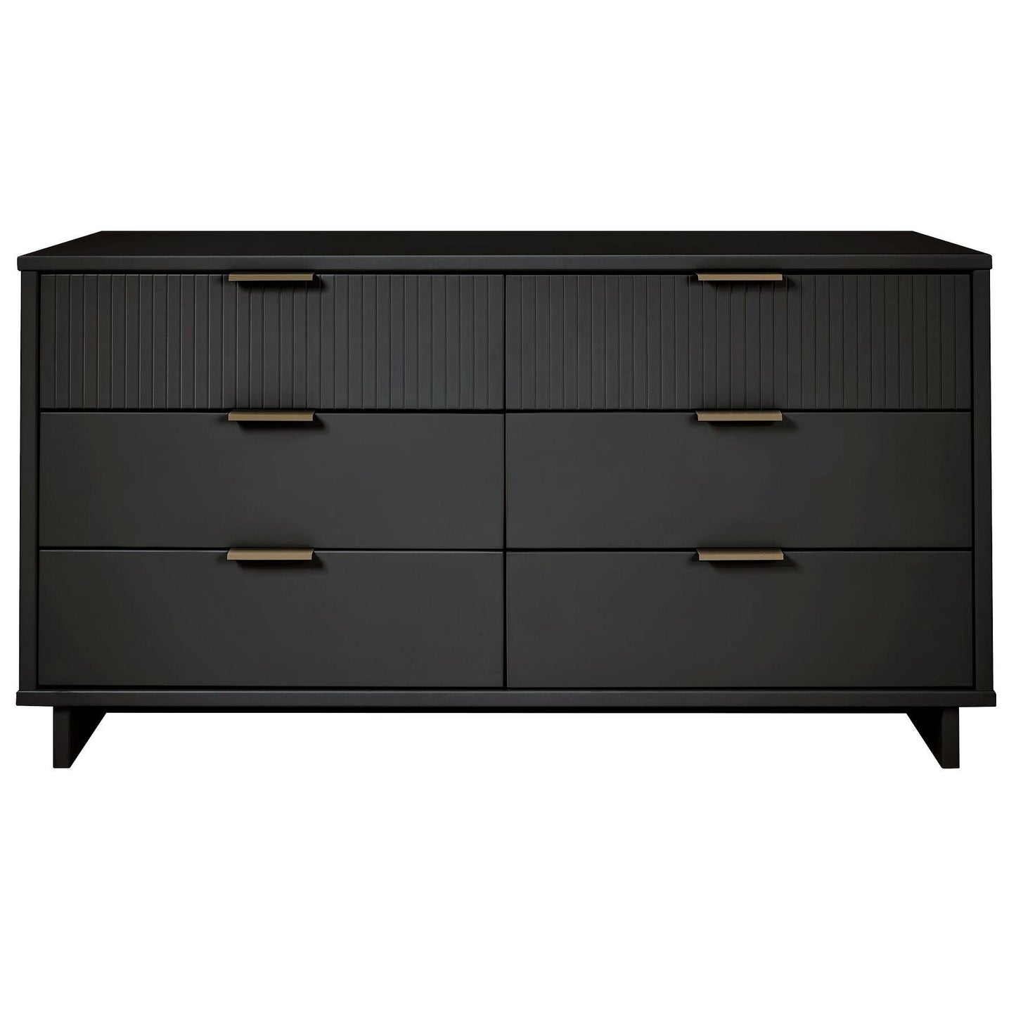 Manhattan Comfort Granville 55" Modern Double Wide Dresser With 6 Drawers In Dark Gray
