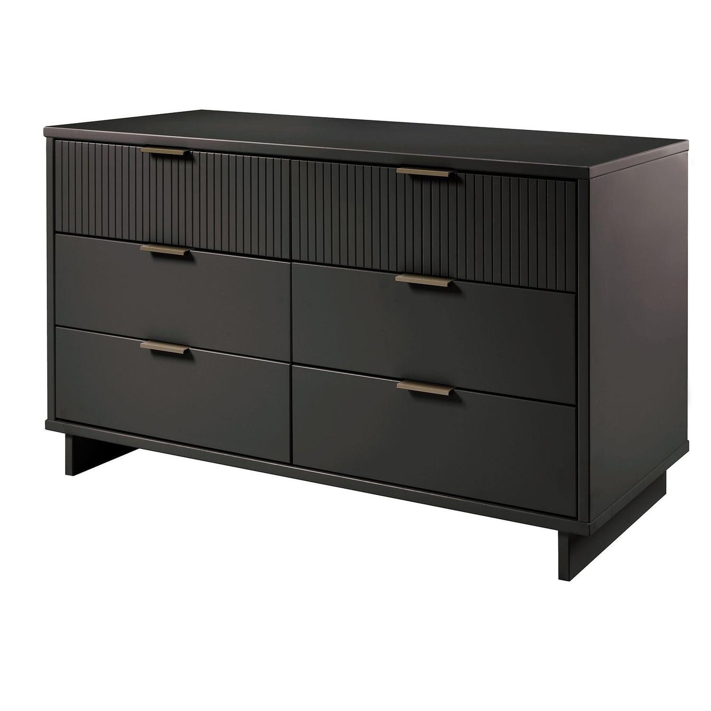 Manhattan Comfort Granville 55" Modern Double Wide Dresser With 6 Drawers In Dark Gray