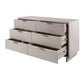 Manhattan Comfort Granville 55" Modern Double Wide Dresser With 6 Drawers In Light Gray