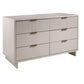 Manhattan Comfort Granville 55" Modern Double Wide Dresser With 6 Drawers In Light Gray