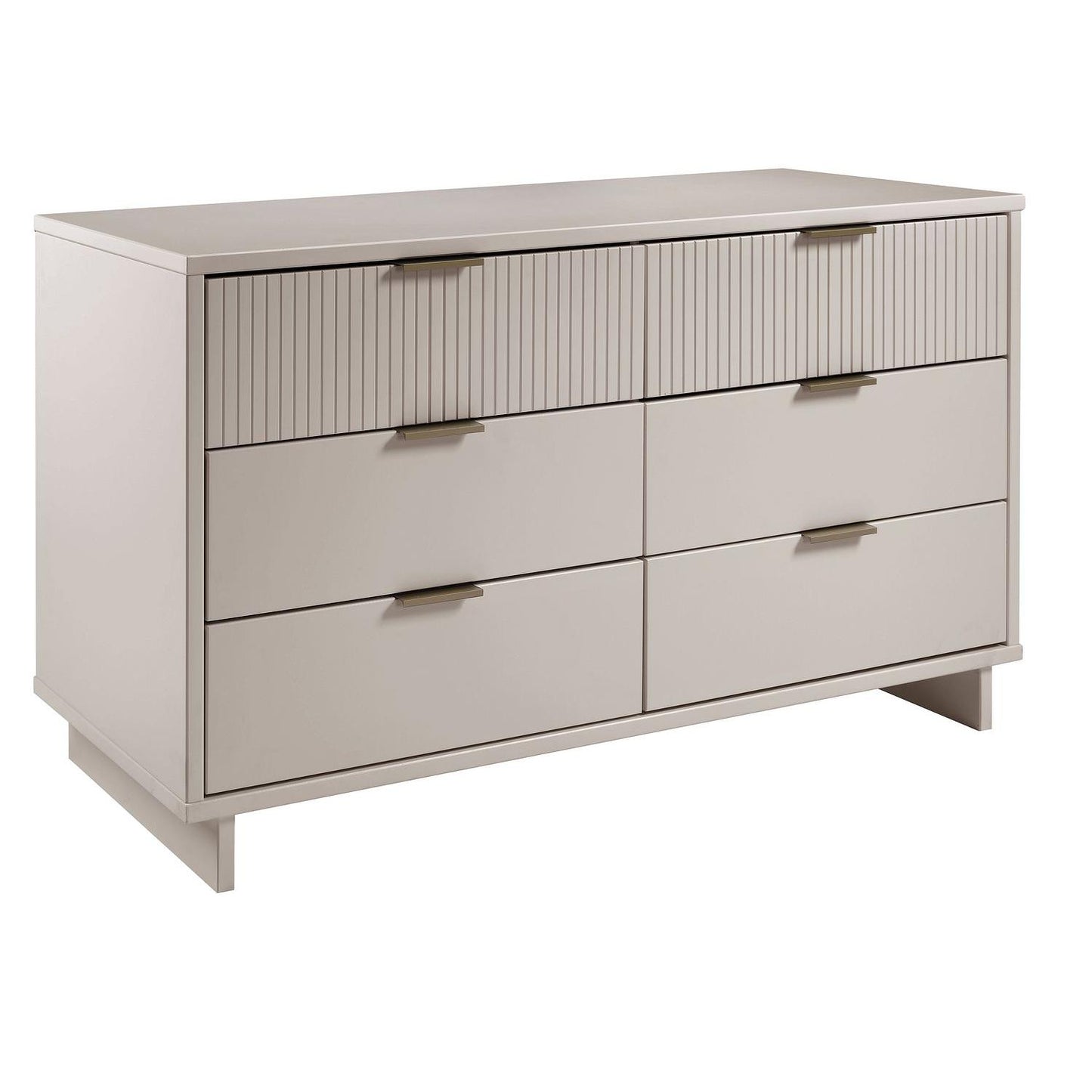 Manhattan Comfort Granville 55" Modern Double Wide Dresser With 6 Drawers In Light Gray