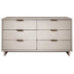 Manhattan Comfort Granville 55" Modern Double Wide Dresser With 6 Drawers In Light Gray