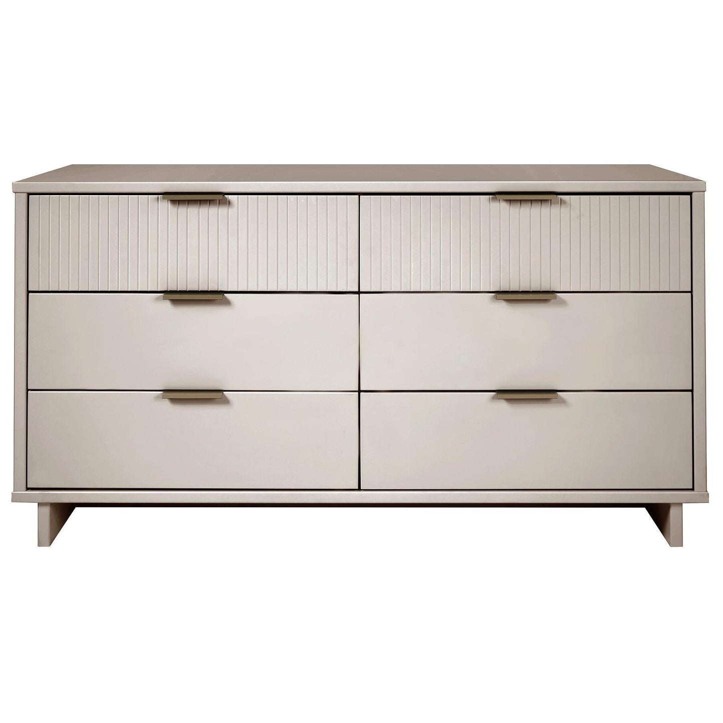 Manhattan Comfort Granville 55" Modern Double Wide Dresser With 6 Drawers In Light Gray