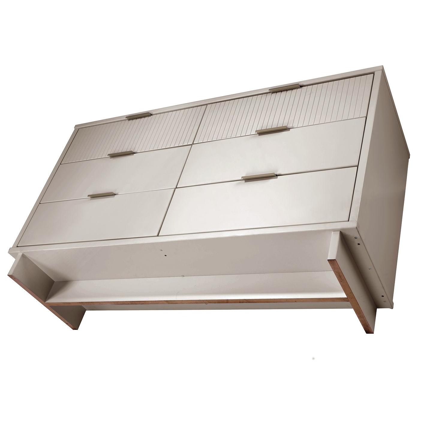 Manhattan Comfort Granville 55" Modern Double Wide Dresser With 6 Drawers In Light Gray