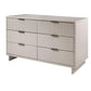 Manhattan Comfort Granville 55" Modern Double Wide Dresser With 6 Drawers In Light Gray
