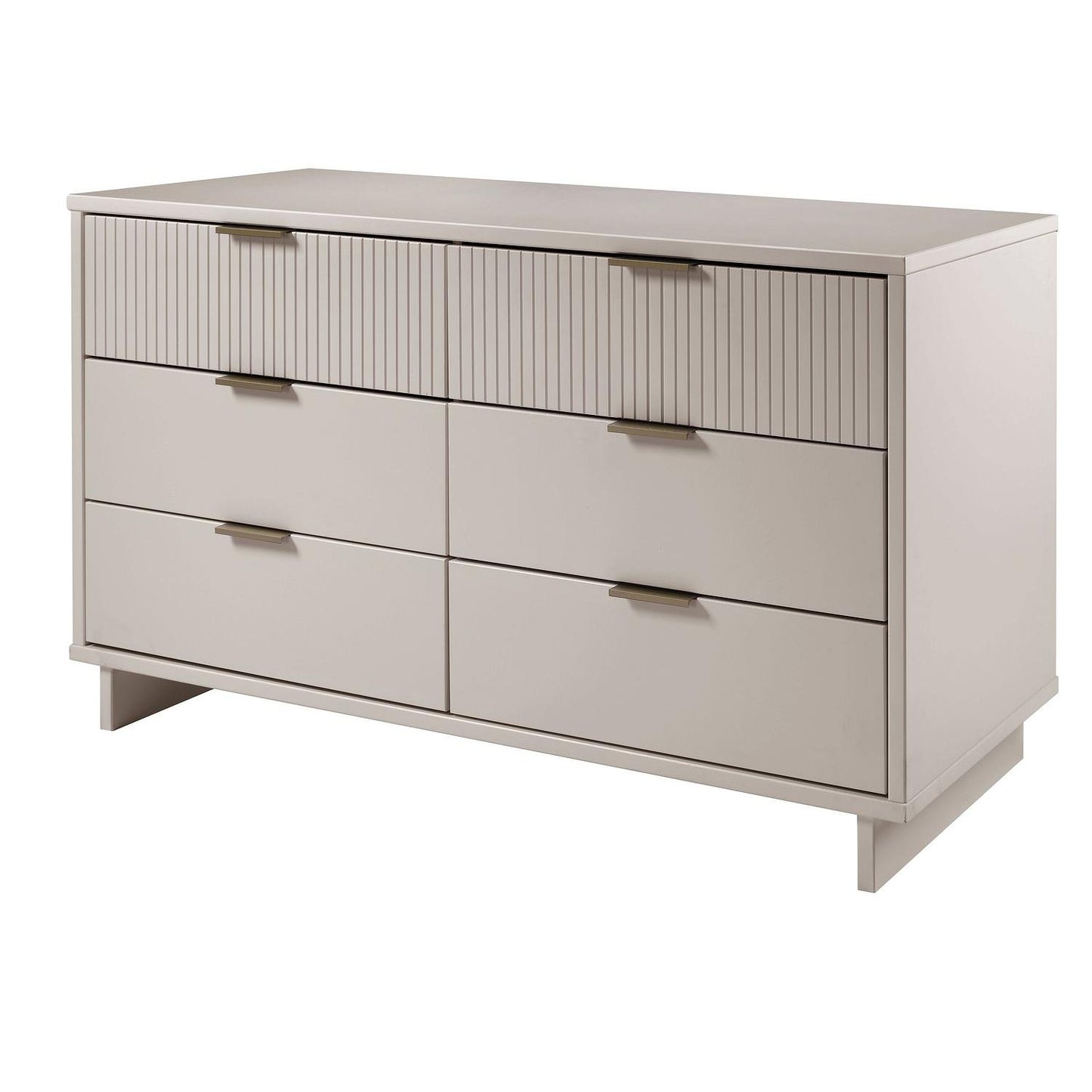 Manhattan Comfort Granville 55" Modern Double Wide Dresser With 6 Drawers In Light Gray